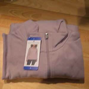 Marc New York Lavender Zip-Up  Ribbed Long Sleeve Shirt